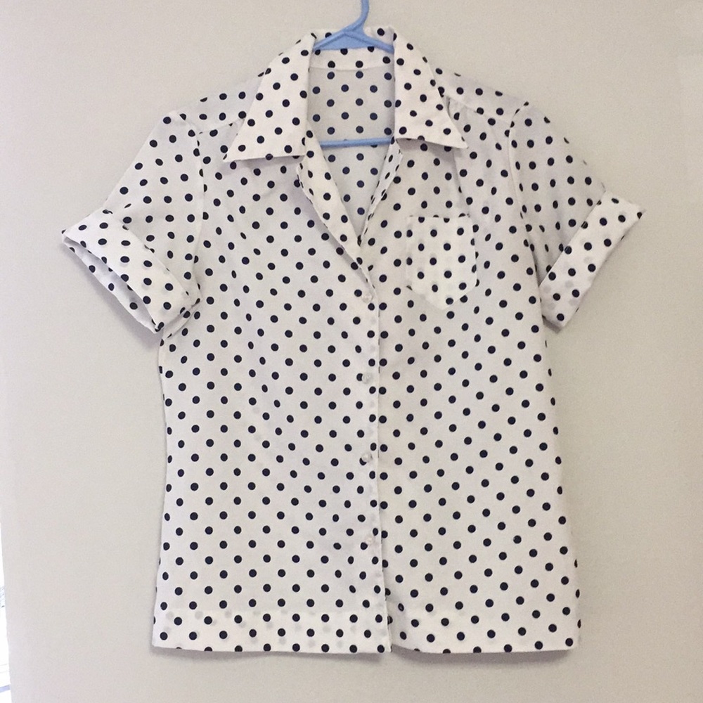 Vintage Polka Dot Button Down
